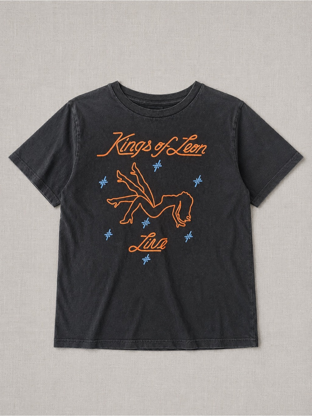 Limited edition Unisex Kings of Leon Graphic Short Sleeve Tee - Black